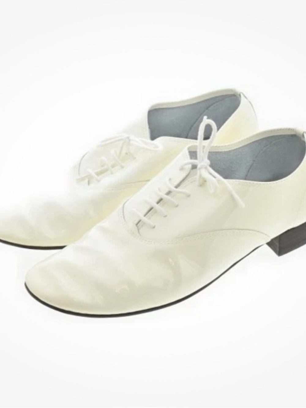 Repetto Zizi White Patent Leather Lace-Up Oxfords